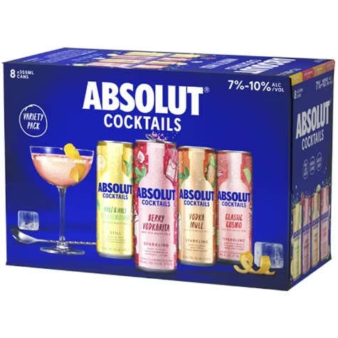 Absolut Cocktails Variety Pack, 8-pack cans