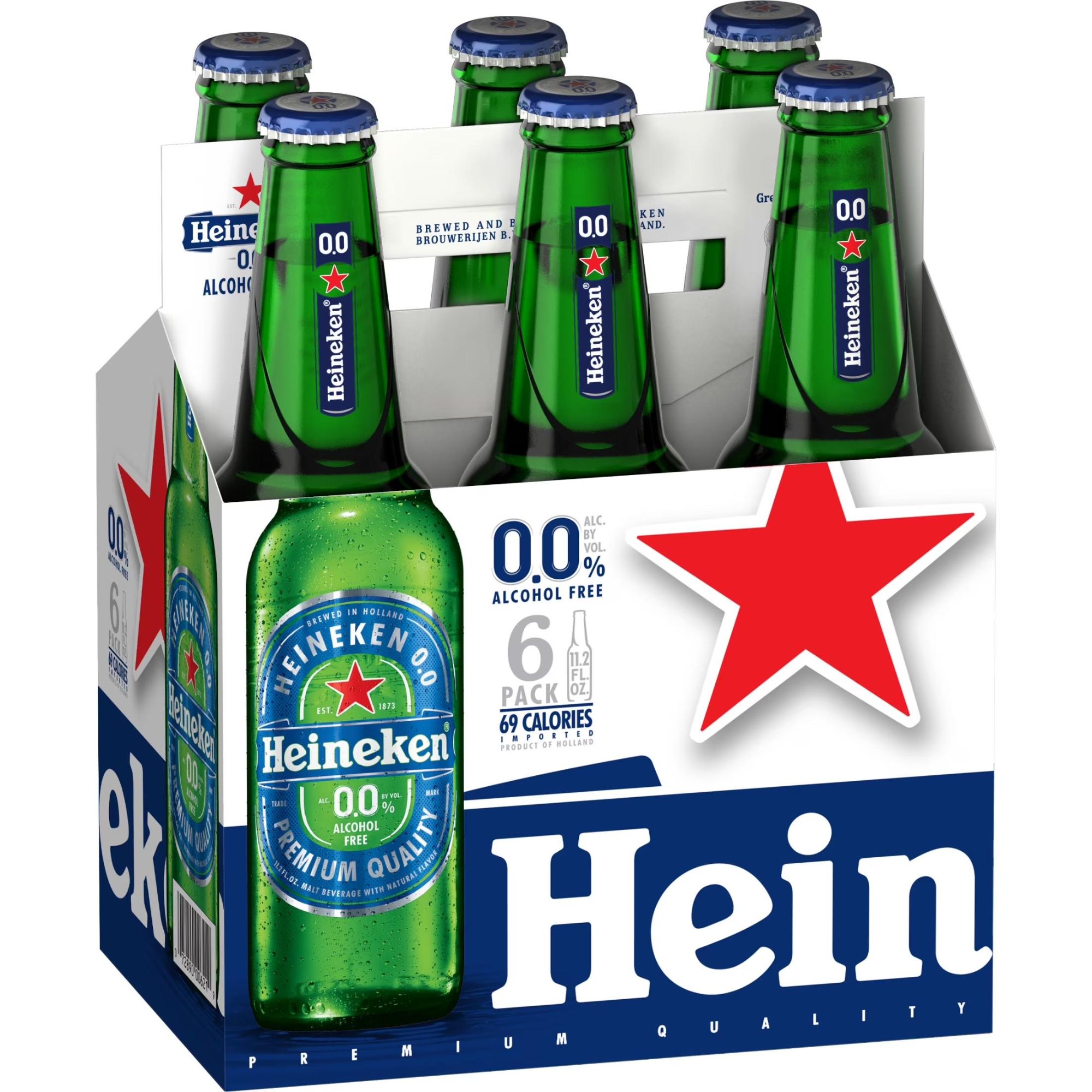 Heineken 0.0 Non-Alcoholic Lager, 6-pack bottles