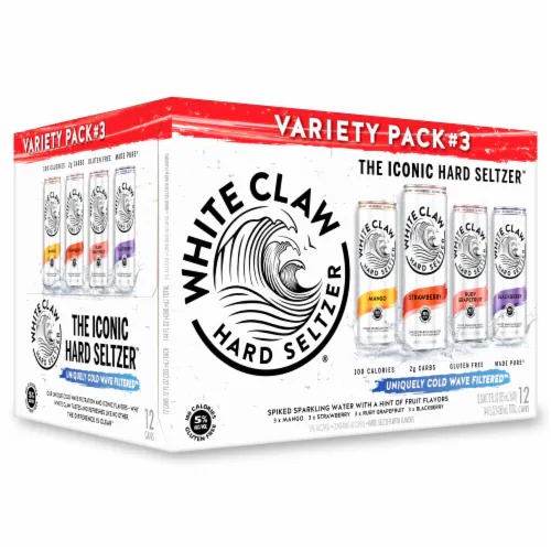 White Claw Hard Seltzer Variety Pack, 12-pack cans
