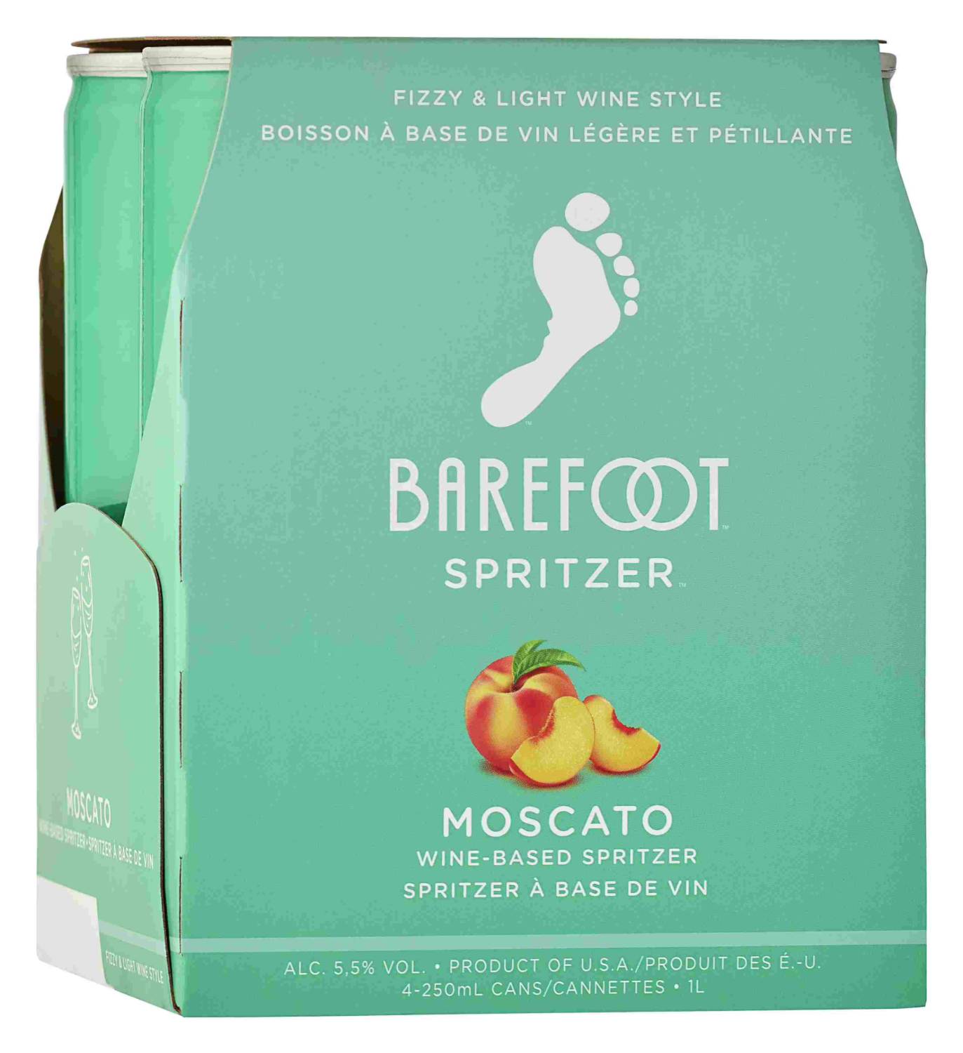 Barefoot Spritzer Moscato, 4-pack cans