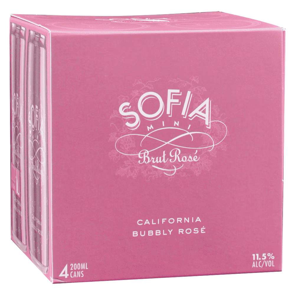 Sofia Mini Brut Ros&eacute; Sparkling Wine, 4-pack cans