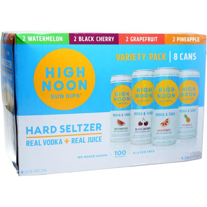 High Noon Sun Sips Vodka & Soda Variety Pack, 8-pack cans
