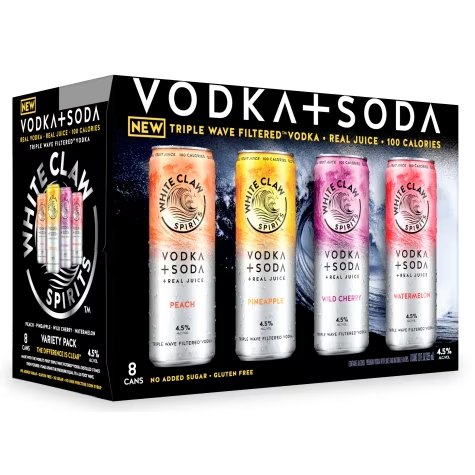 White Claw Vodka + Soda Variety Pack, 8-pack cans